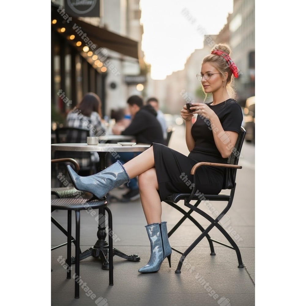 Jeffrey Campbell denim ankle booties size 7.5